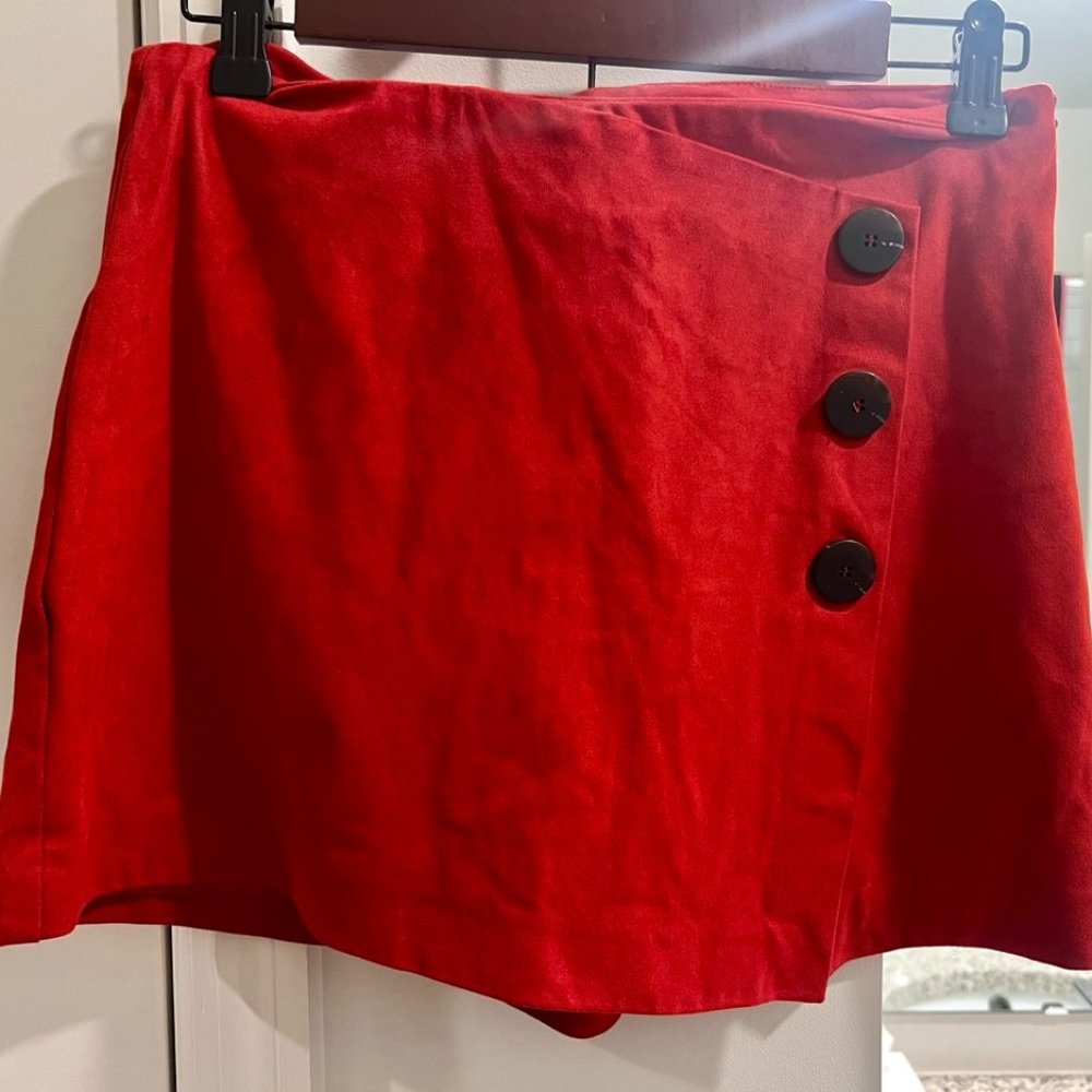 Zara Red Suede Skort